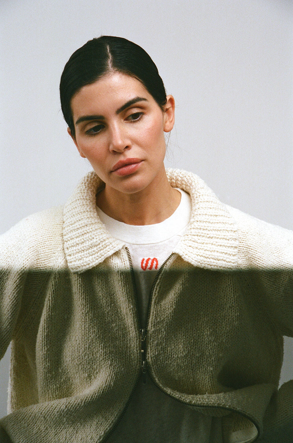 Morgan Dual Zip Cardigan in Milk