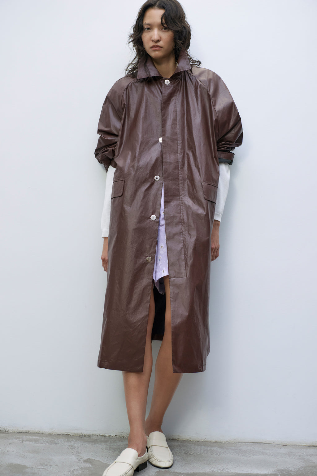 Trench Coat in Prune by CORDERA
