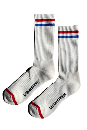 Extended Boyfriend Socks in Milk
