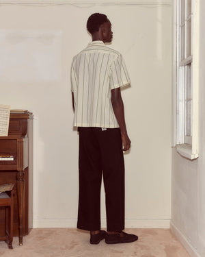 Celery Stripe Short Sleeve Shirt by Bode