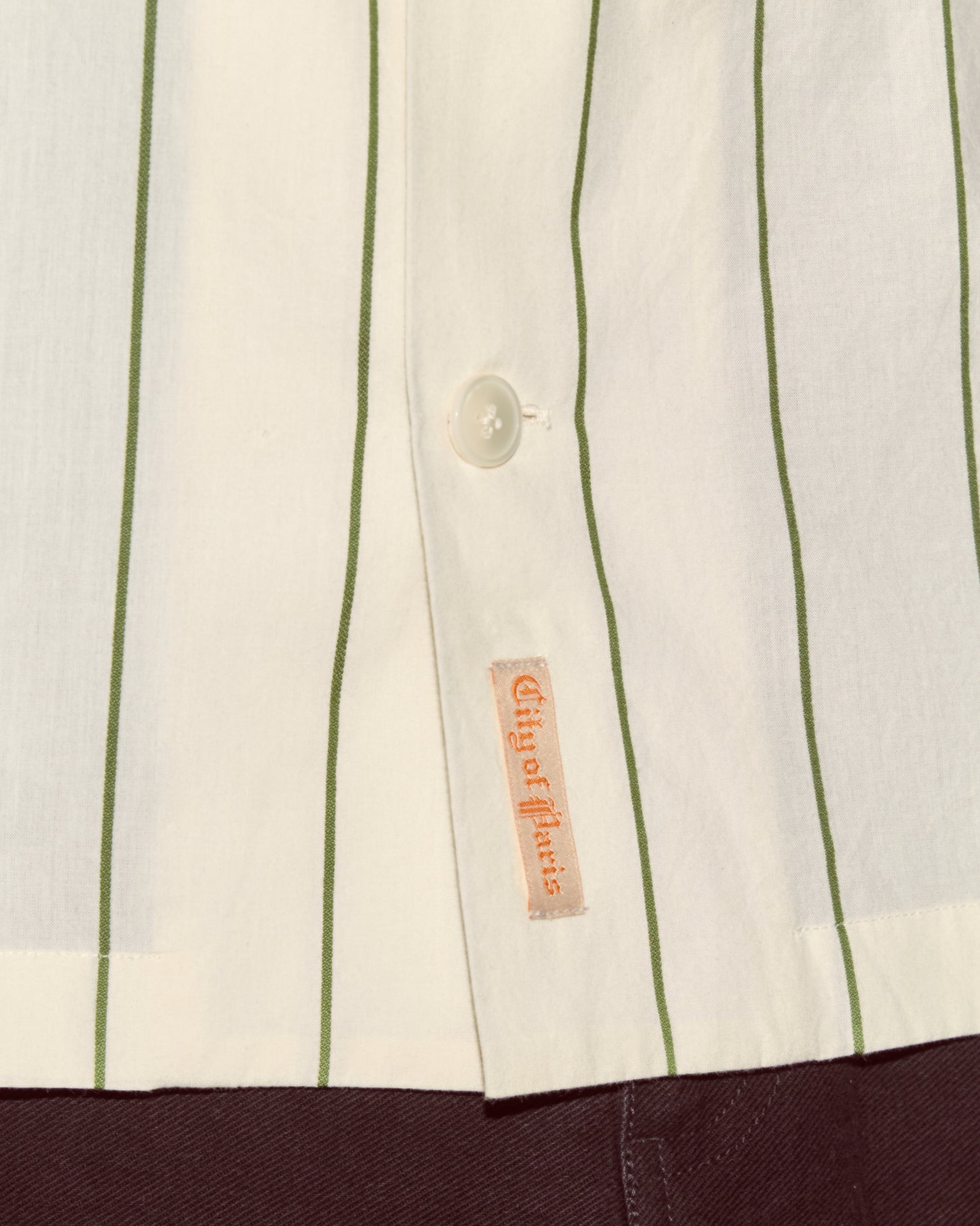 Celery Stripe Short Sleeve Shirt by Bode
