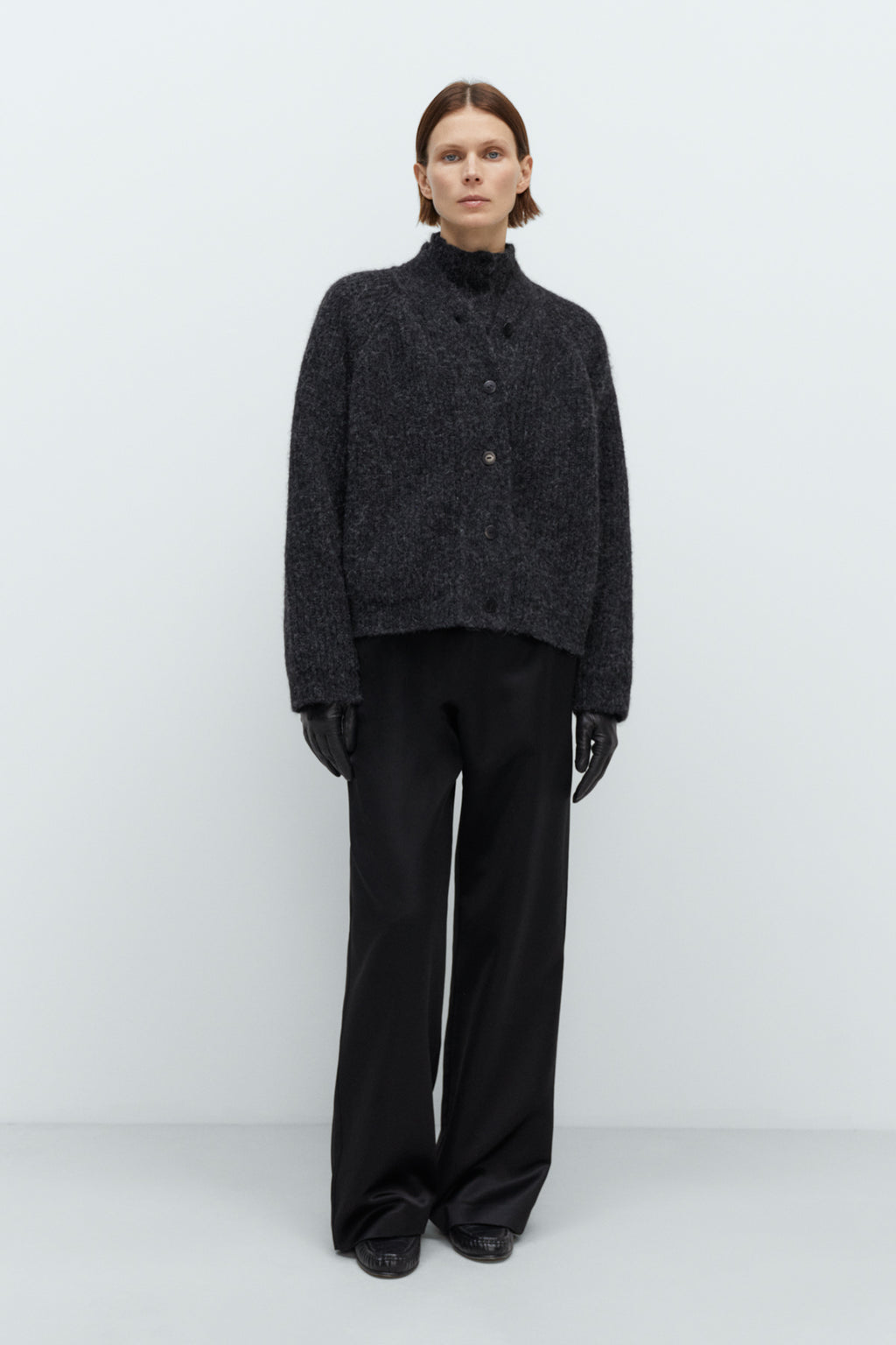 Baby Alpaca Cardigan in Anthracite by CORDERA