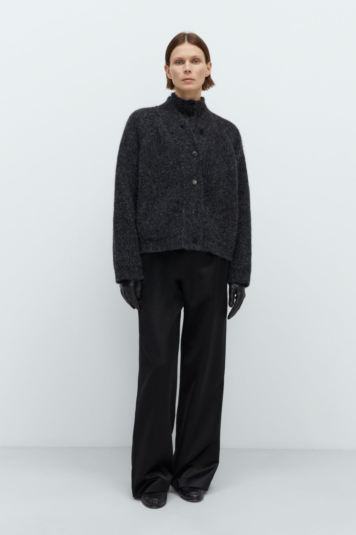 Baby Alpaca Cardigan in Anthracite by CORDERA