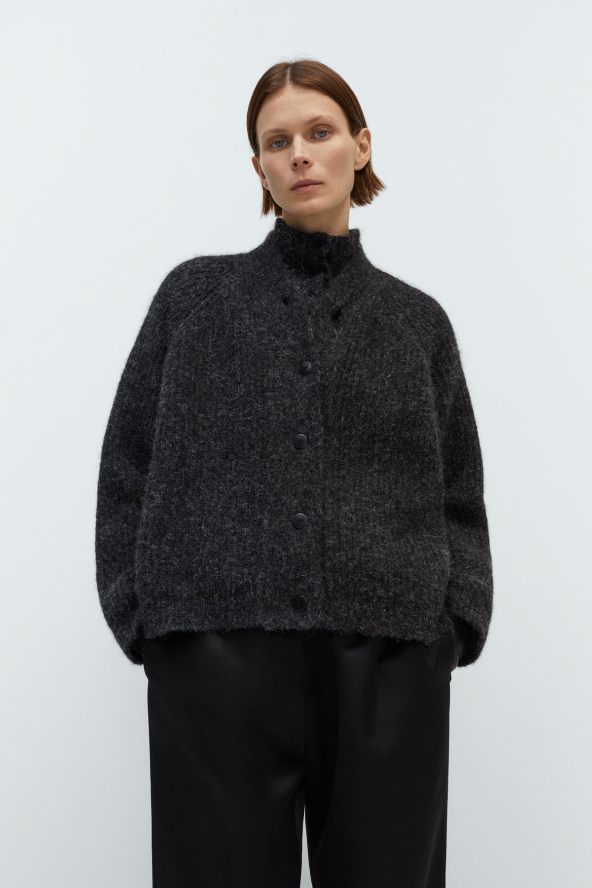 Baby Alpaca Cardigan in Anthracite by CORDERA