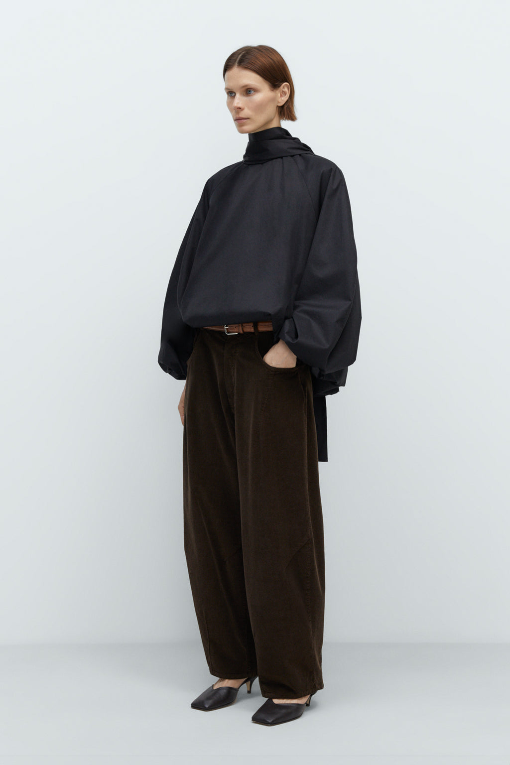 Corduroy Baggy Pants in Brown by CORDERA