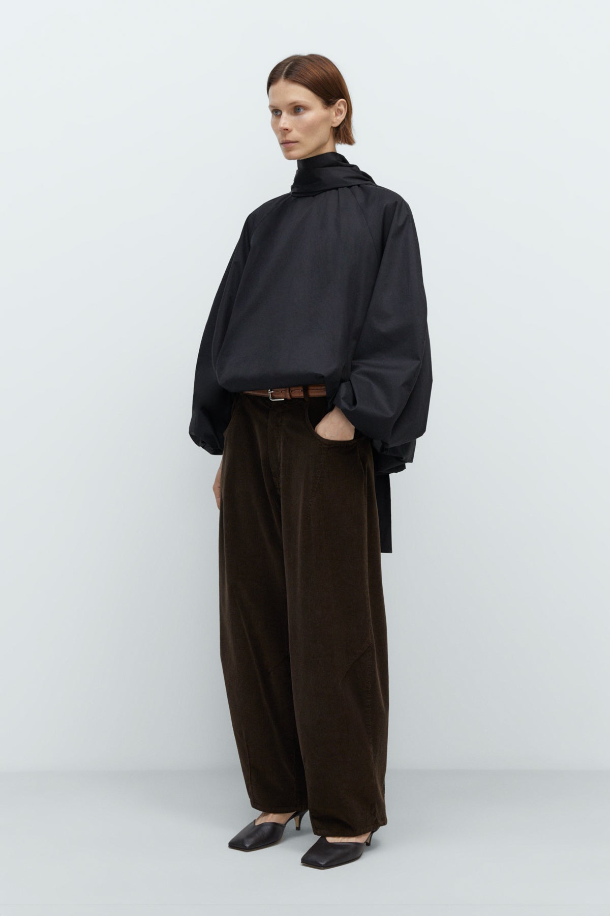 Corduroy Baggy Pants in Brown by CORDERA