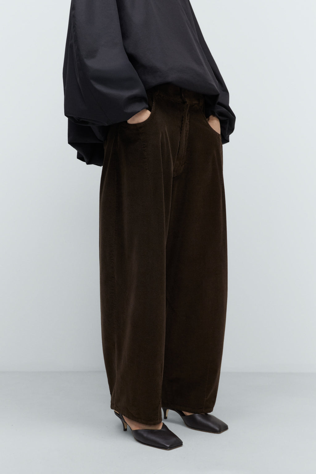 Corduroy Baggy Pants in Brown by CORDERA