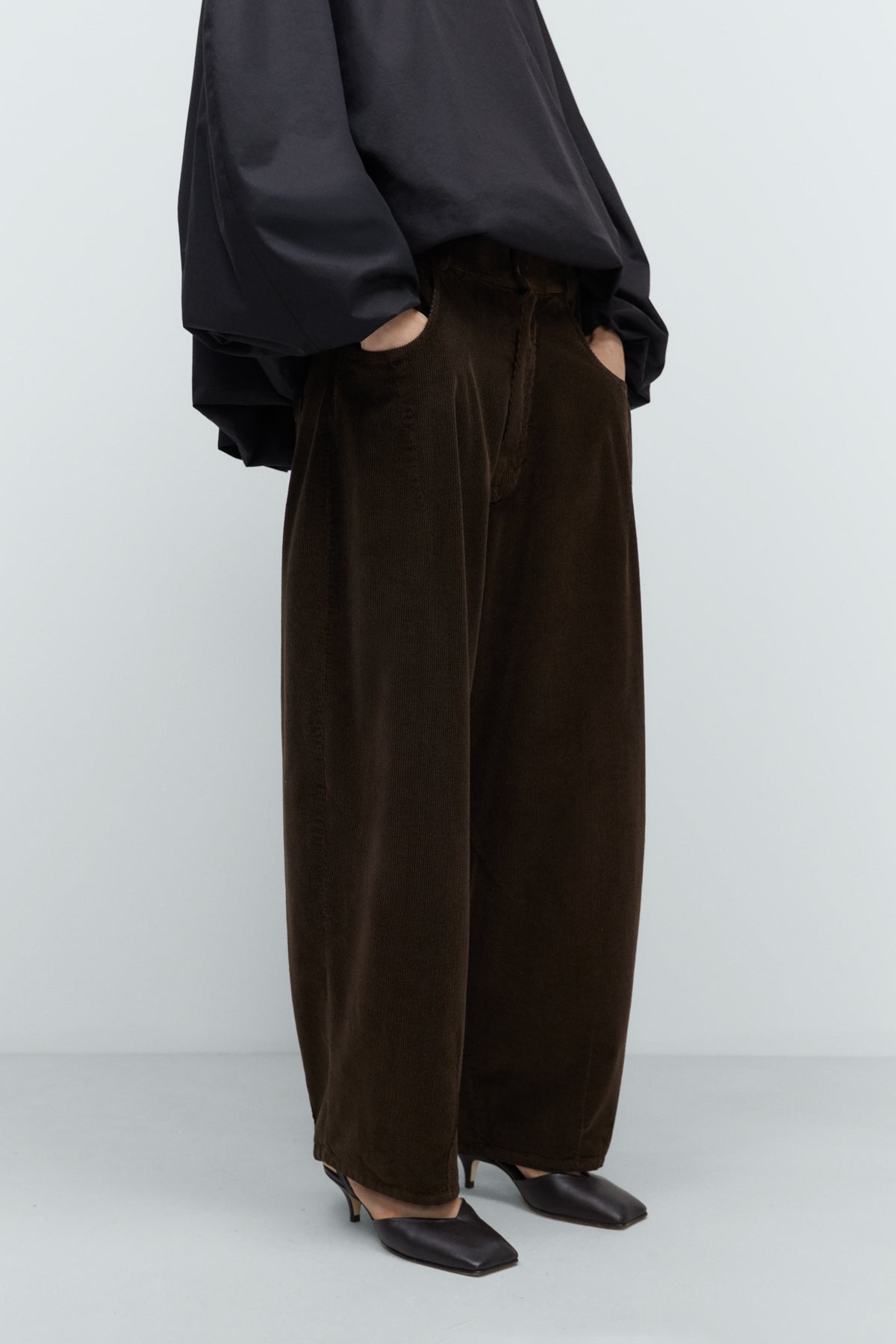 Corduroy Baggy Pants in Brown by CORDERA