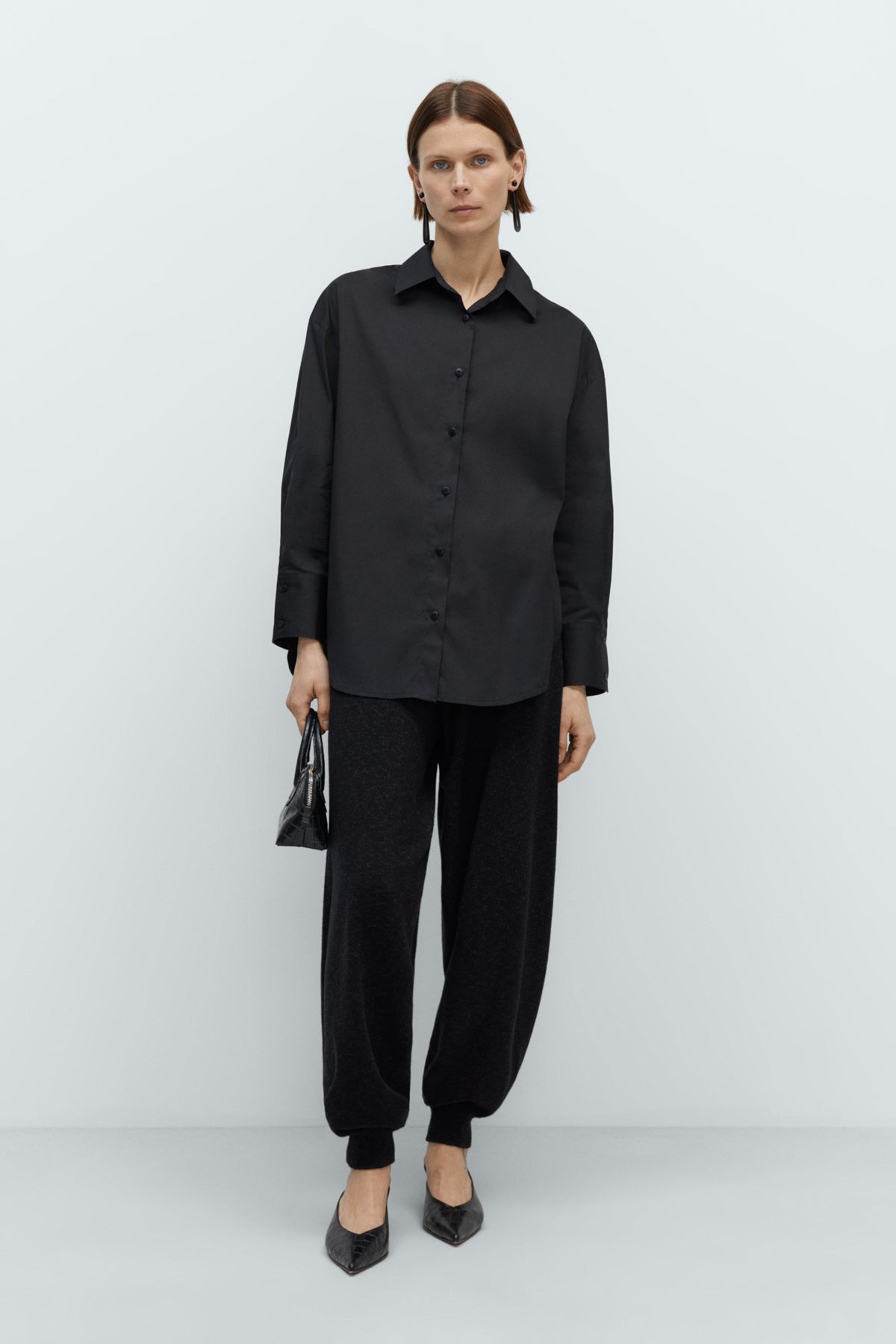 Flecked Cotton Pants in Anthracite by CORDERA