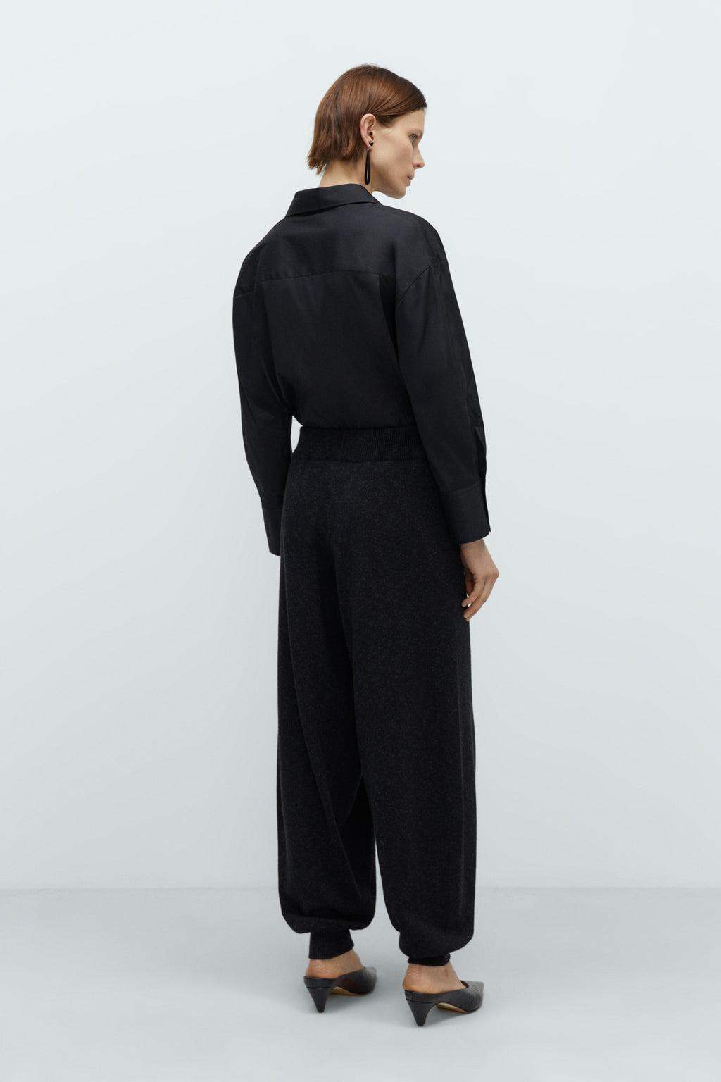 Flecked Cotton Pants in Anthracite by CORDERA