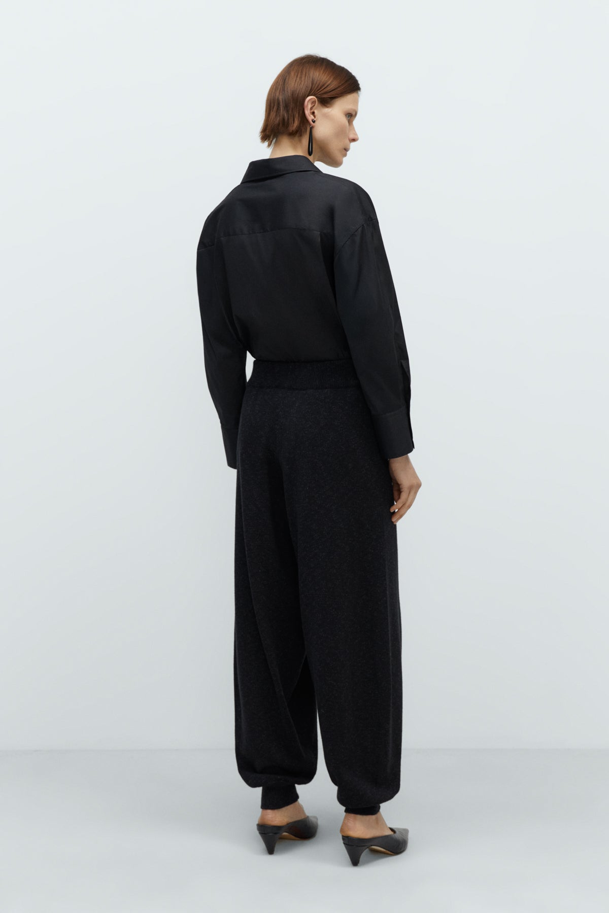 Flecked Cotton Pants in Anthracite by CORDERA