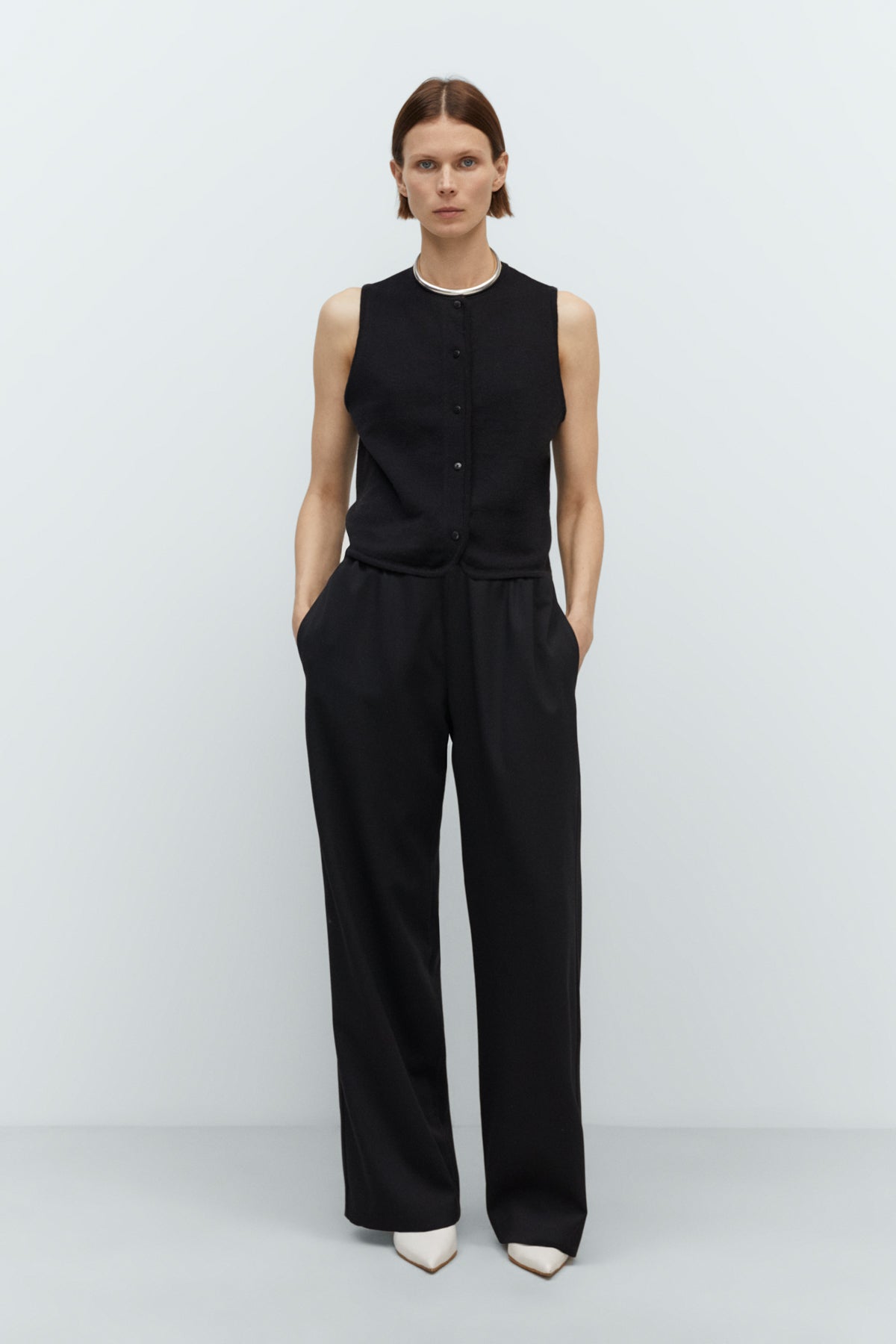Merino Wool Waistcoat in Black by CORDERA