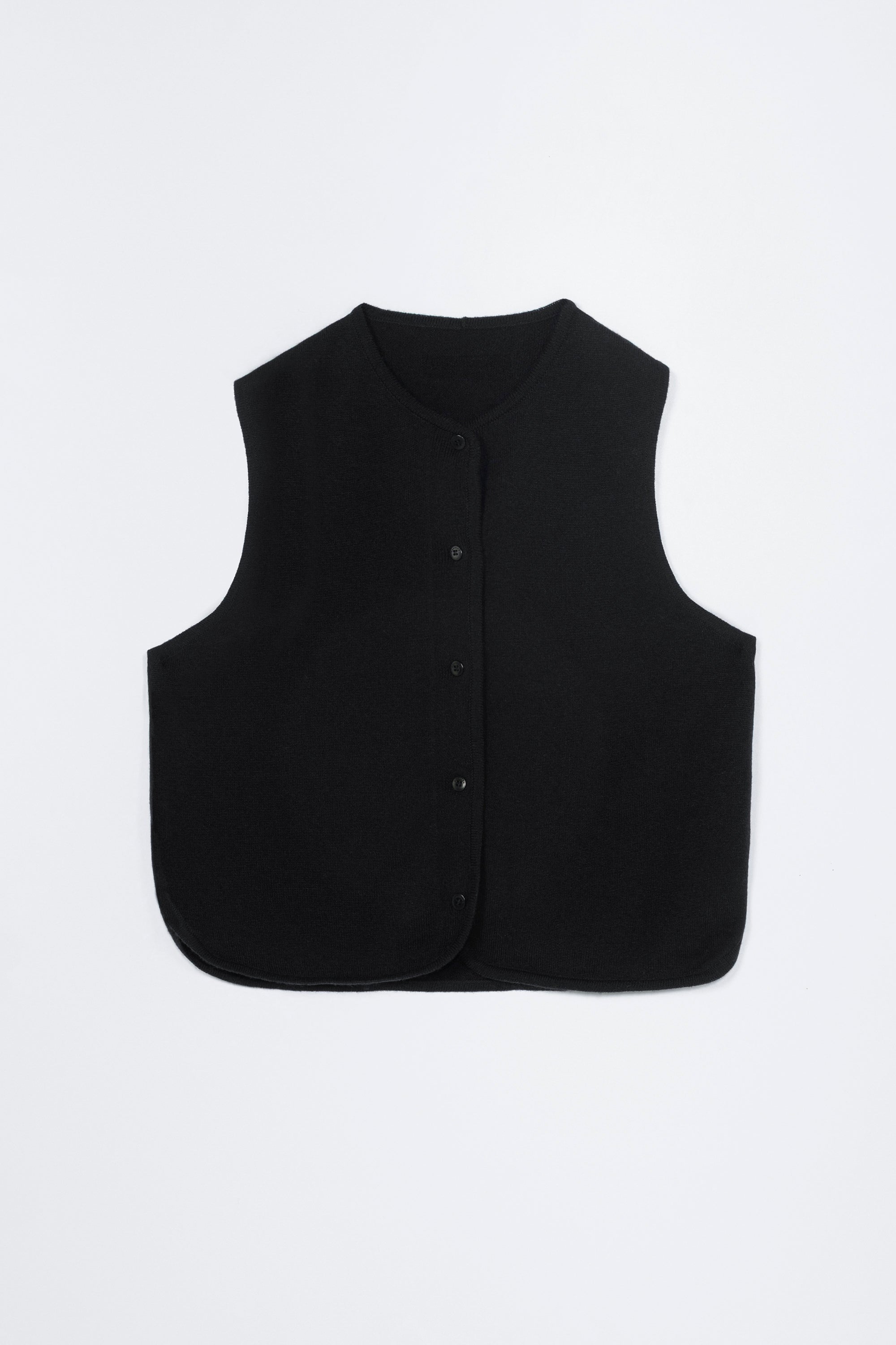 Merino Wool Waistcoat in Black by CORDERA