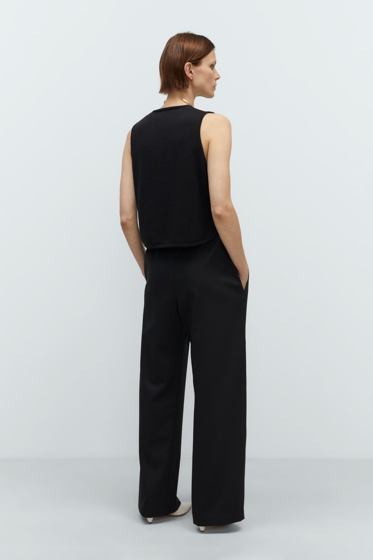 Merino Wool Waistcoat in Black by CORDERA