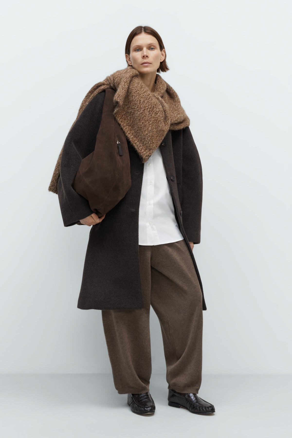 Single Breasted Wool Coat in Mocca by CORDERA