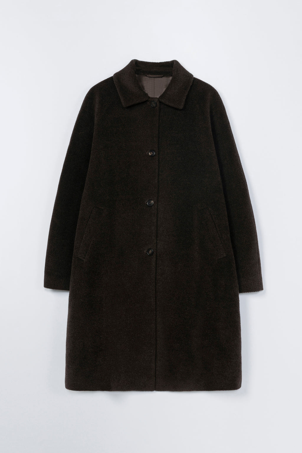 Single Breasted Wool Coat in Mocca by CORDERA