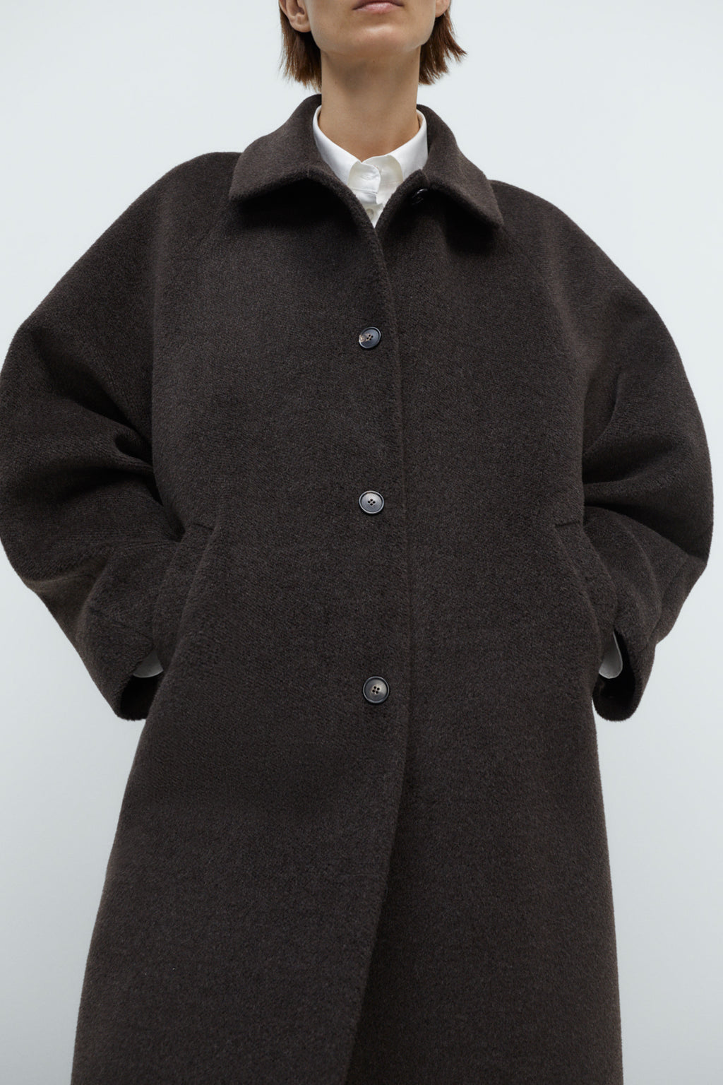 Single Breasted Wool Coat in Mocca by CORDERA