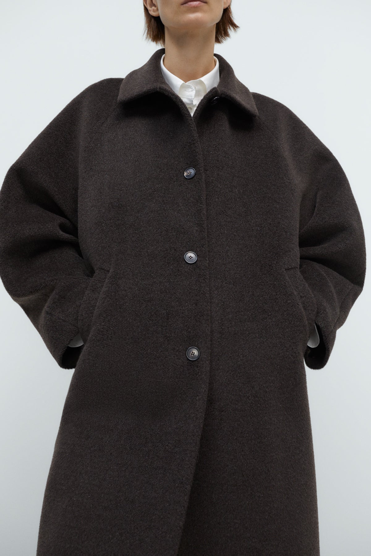 Single Breasted Wool Coat in Mocca by CORDERA
