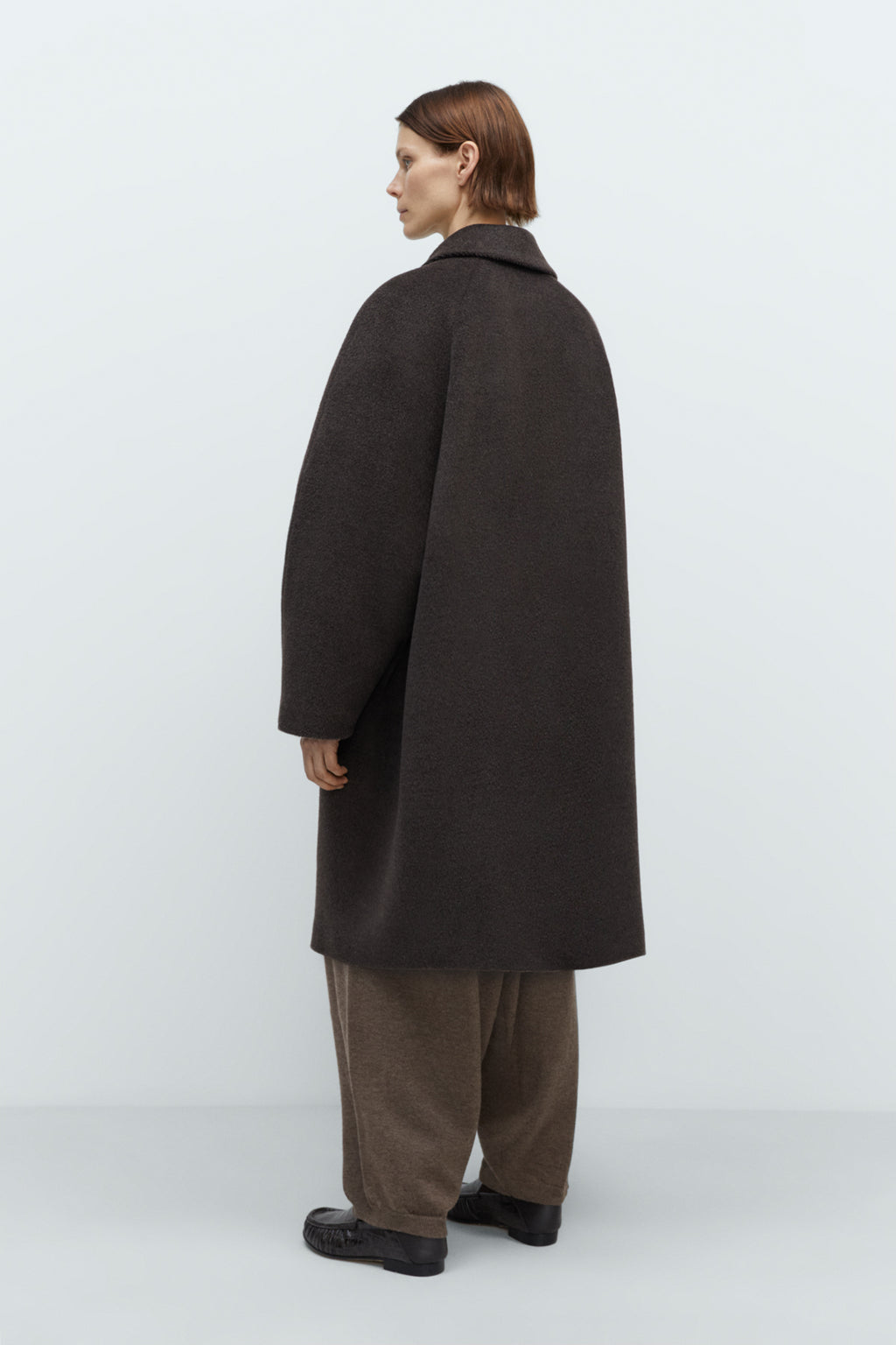 Single Breasted Wool Coat in Mocca by CORDERA