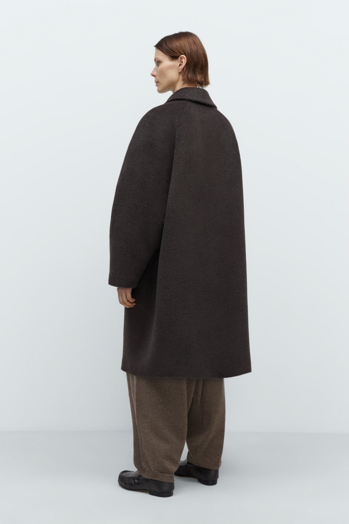 Single Breasted Wool Coat in Mocca by CORDERA