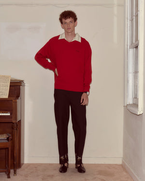 Currant Sweater in Red by Bode