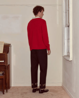 Currant Sweater in Red by Bode