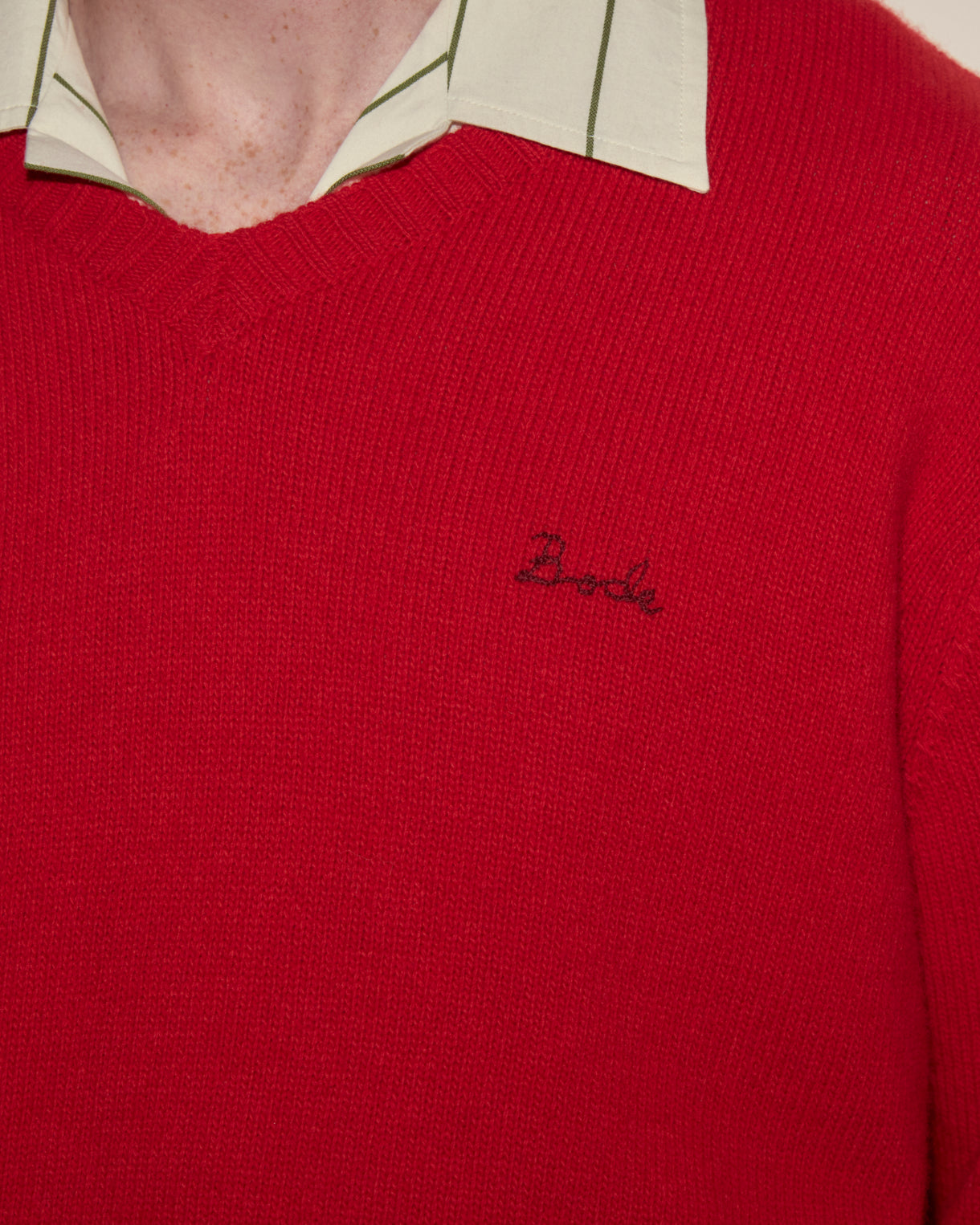 Currant Sweater in Red by Bode