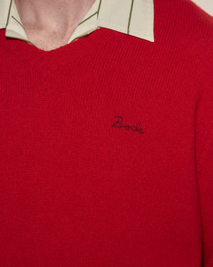 Currant Sweater in Red by Bode