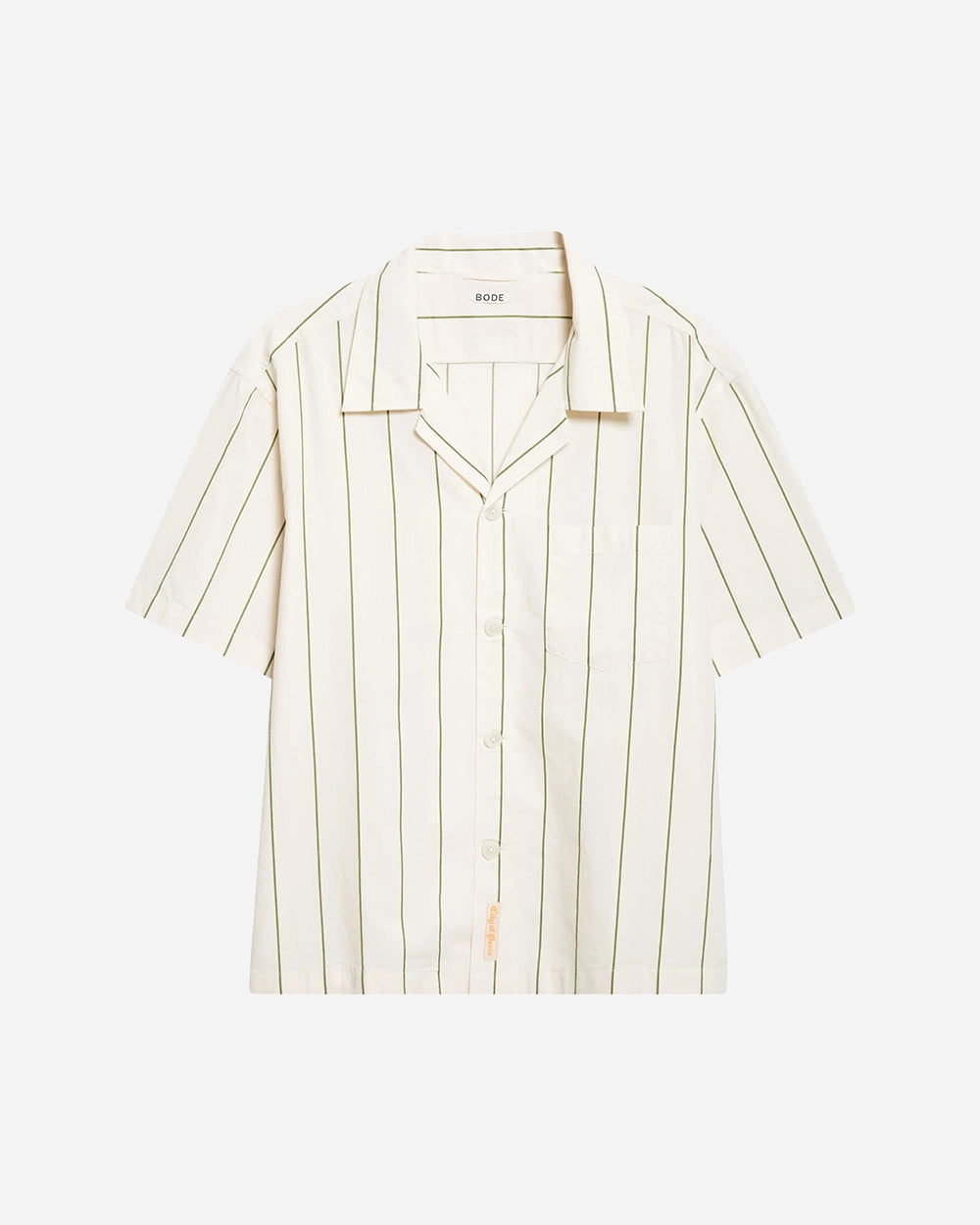 Celery Stripe Short Sleeve Shirt by Bode