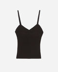 Cotton & Silk Ribbed Tank Top in Brown by CORDERA