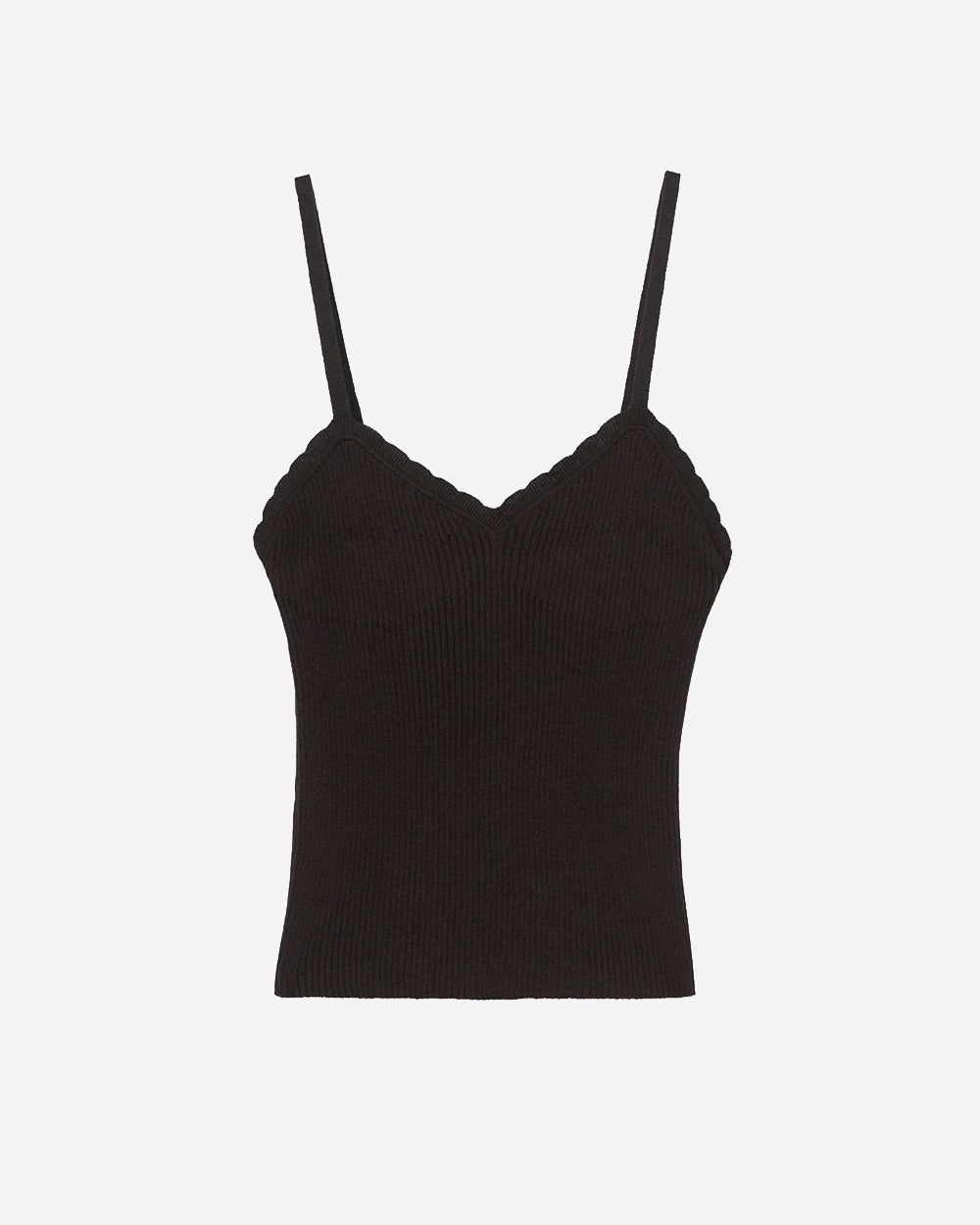 Cotton & Silk Ribbed Tank Top in Brown by CORDERA