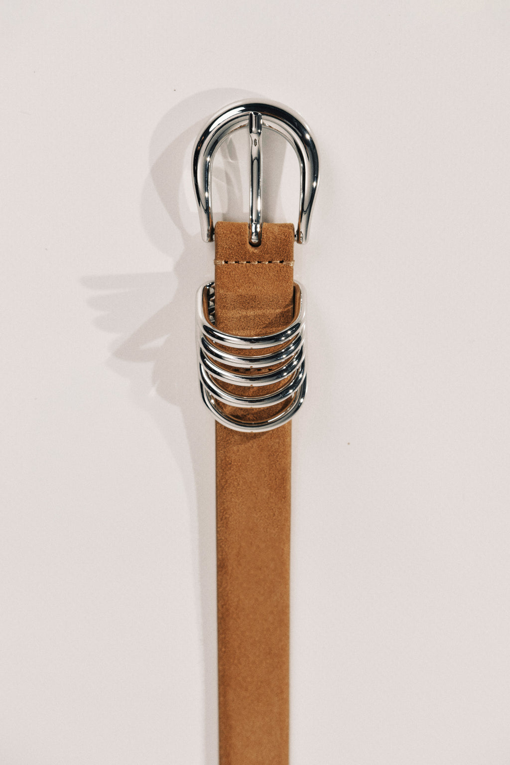 Hollyhock Suede Belt in Caramel & Silver by Déhanche