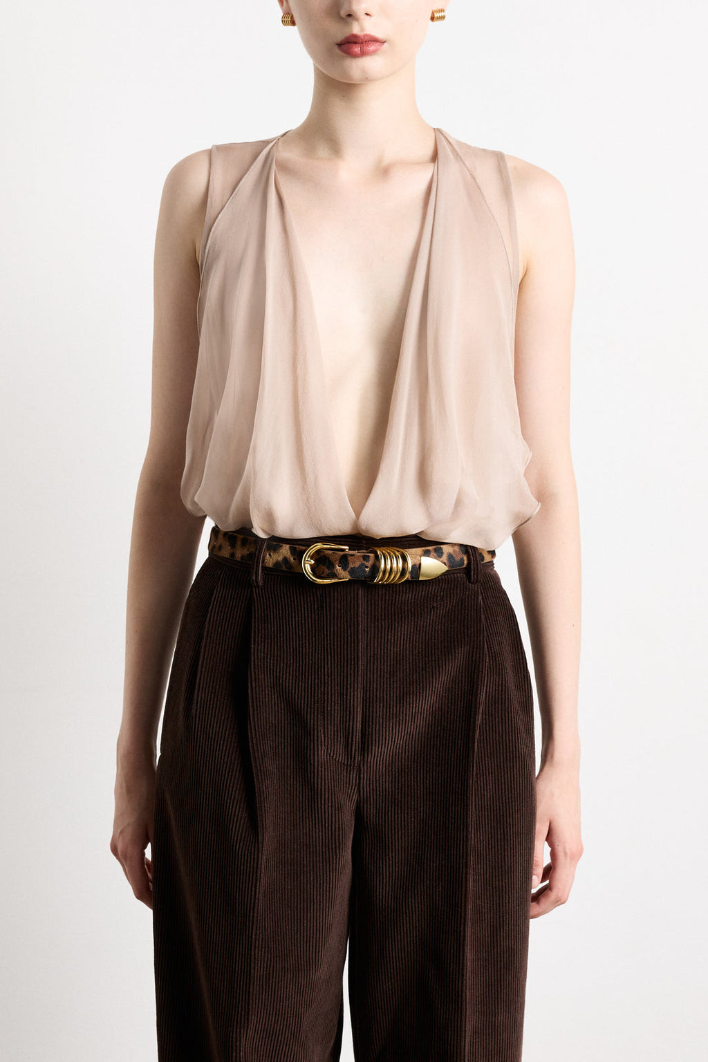 Hollyhock Ponyhair Belt in Jaguar & Gold by Déhanche