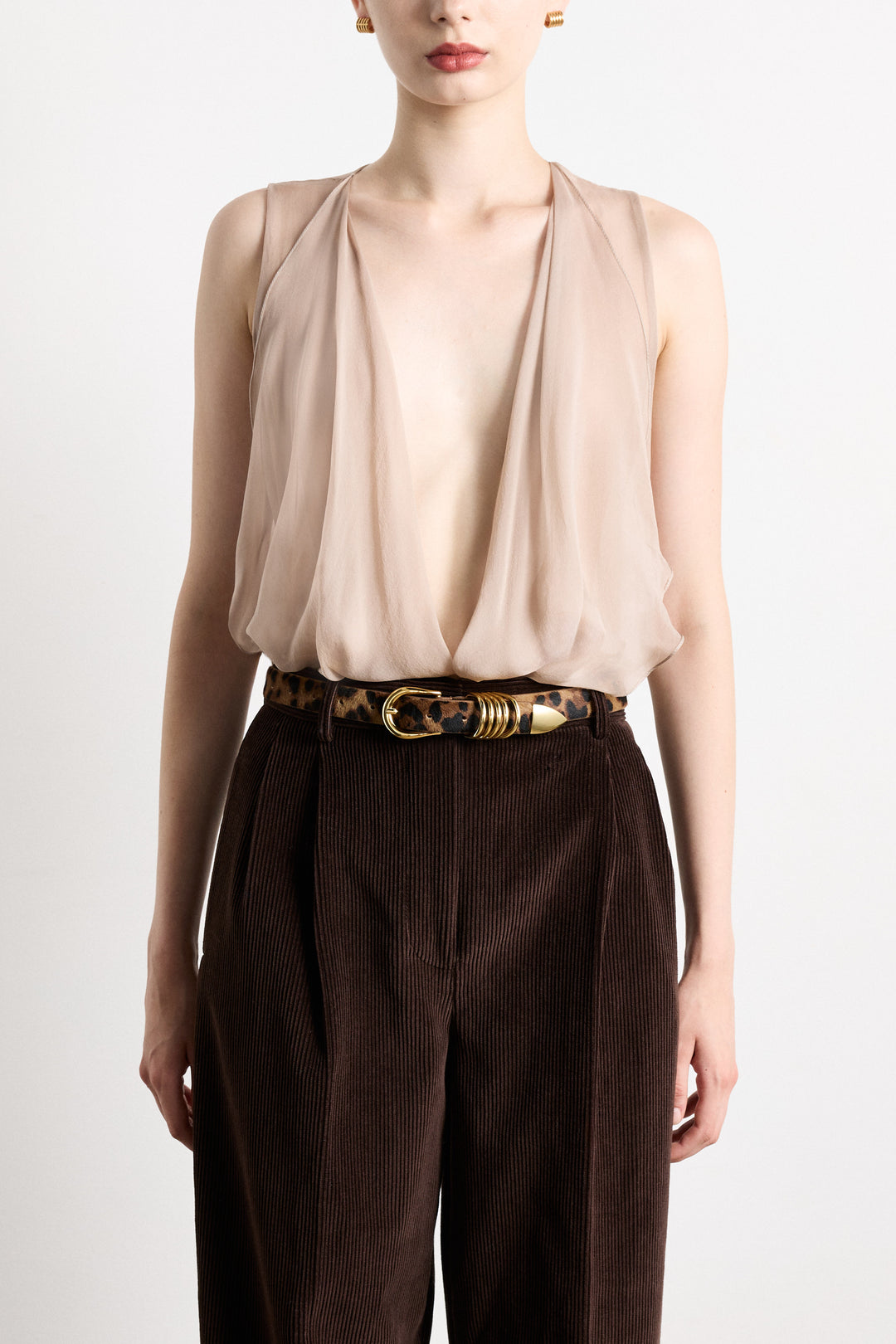Hollyhock Ponyhair Belt in Jaguar & Gold by Déhanche