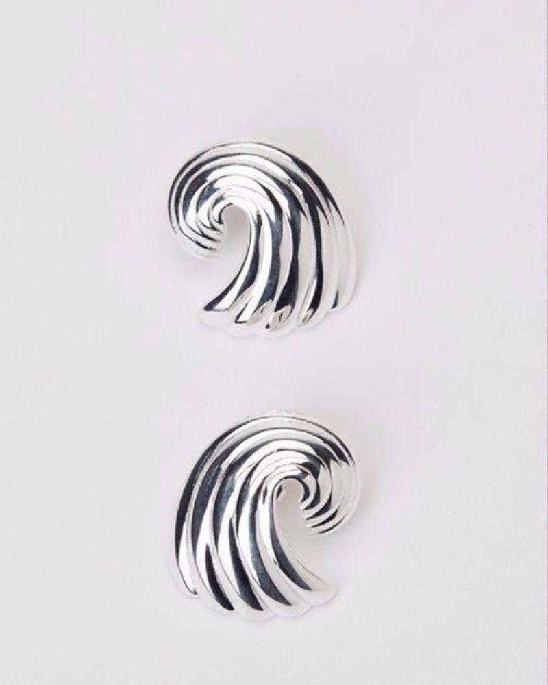 Silver Shell Earrings No.2 by Mussels and Muscles