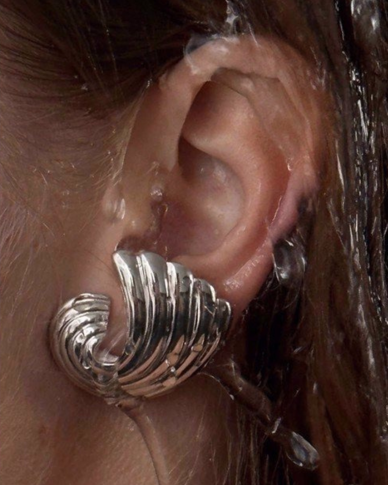 Silver Shell Earrings No.2 by Mussels and Muscles