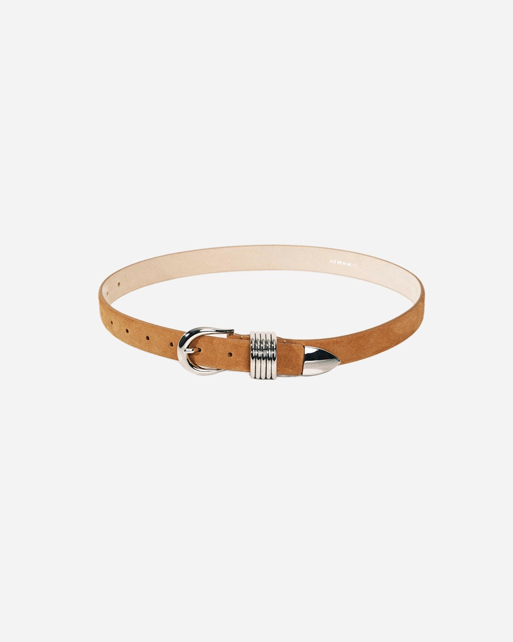 Hollyhock Suede Belt in Caramel & Silver by Déhanche