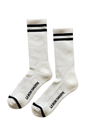 Extended Boyfriend Socks in Classic White