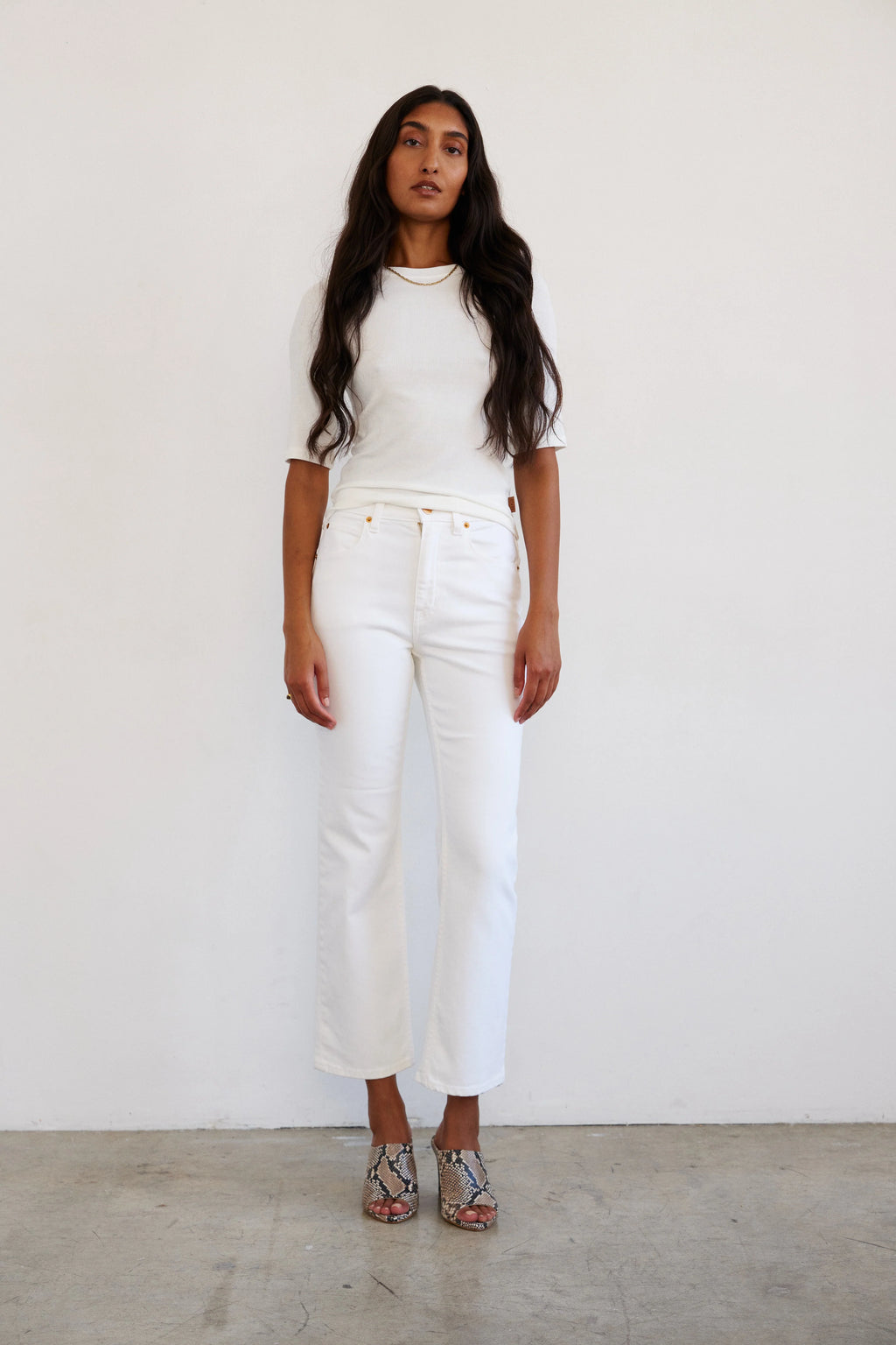 The Rib Elbow Crew in White by Jamie Haller