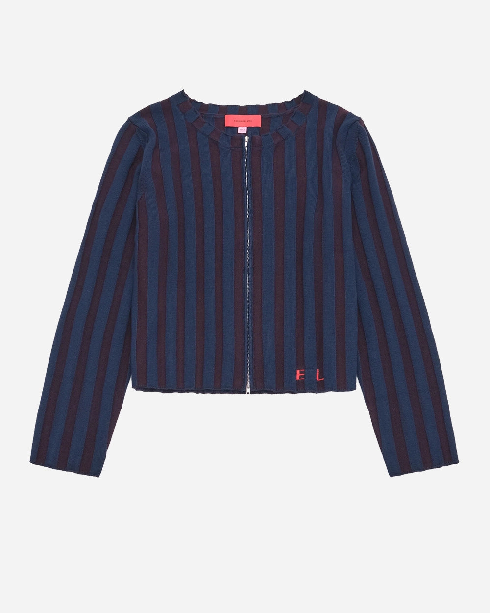 Keyboard Zip Cardigan in Port by Eckhaus Latta