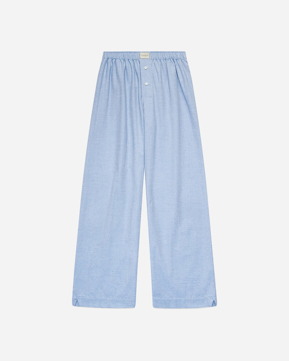 La Boxer Alta Cotton Flannel in Light Blue Herringbone by Comme Si