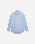 La Shirt Classica Cotton Flannel in Light Blue Herringbone by Comme Si