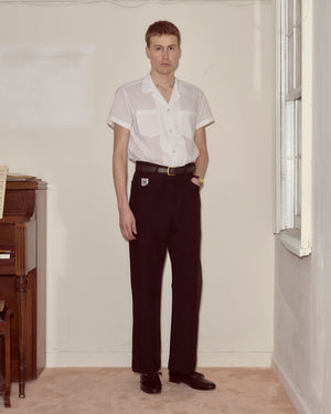 Embroidered Denim Knolly Brook Trousers in Black by Bode
