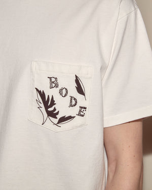 Beaded Leaf Pocket Tee by Bode
