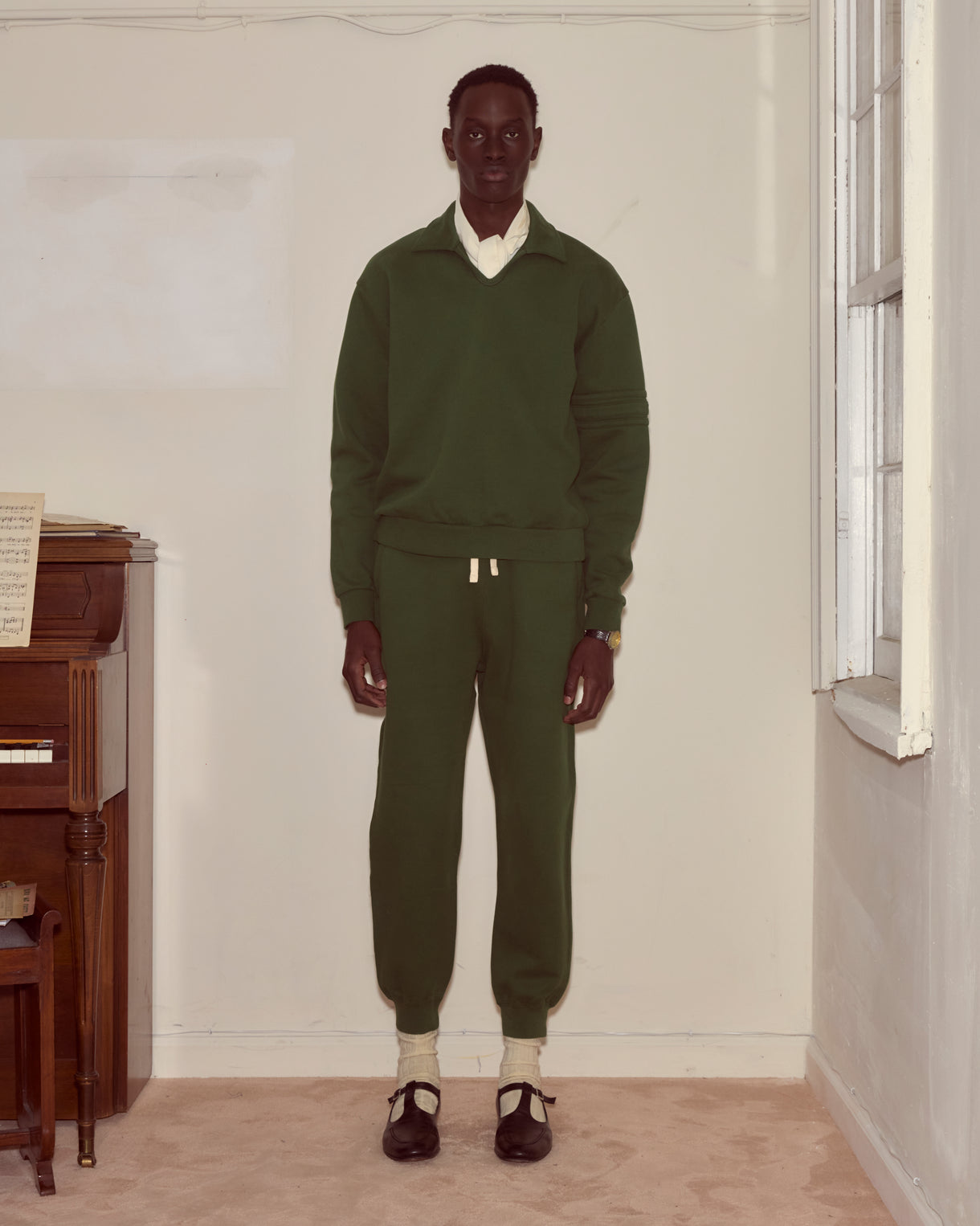 Crew Polo in Dark Green by Bode
