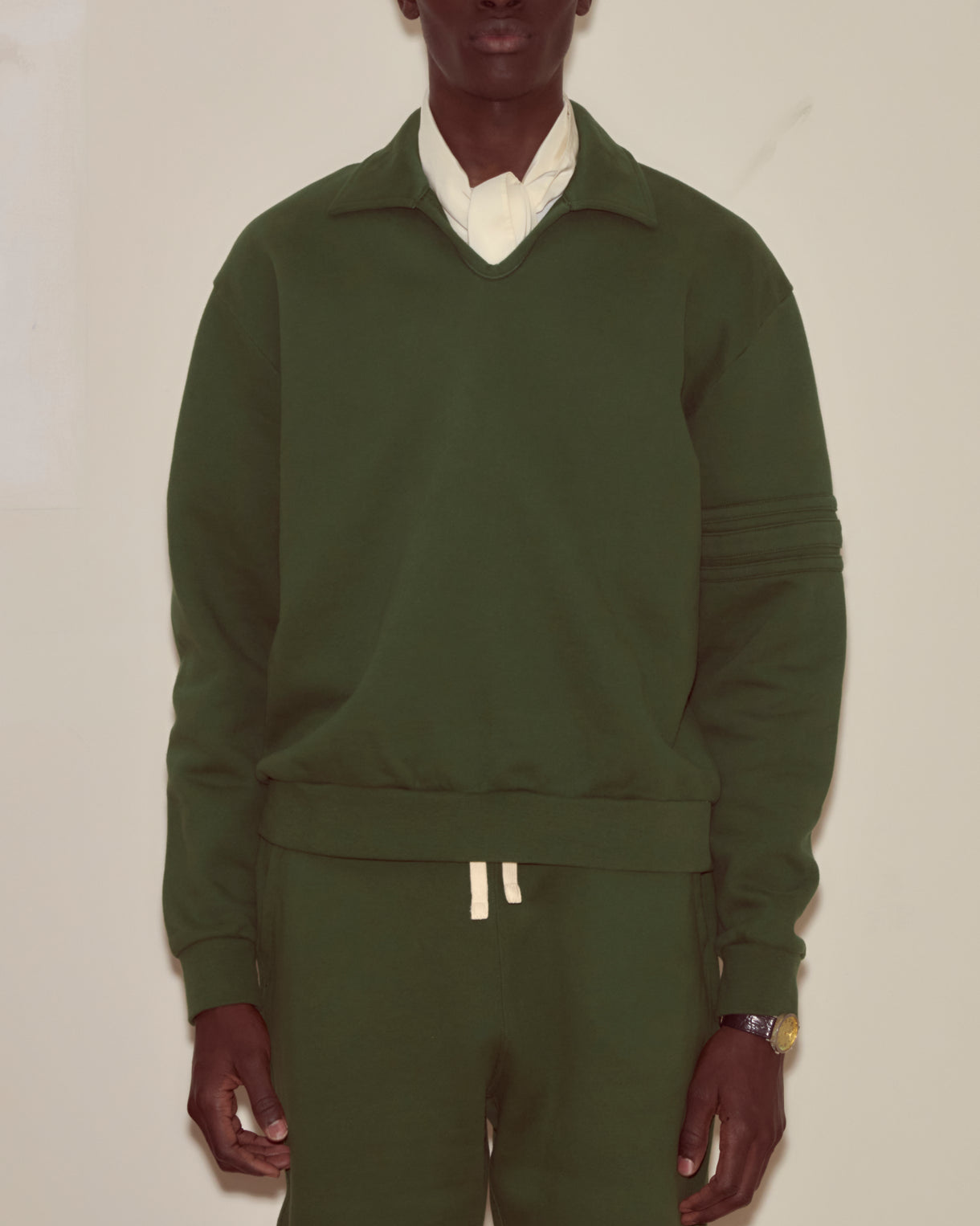 Crew Polo in Dark Green by Bode