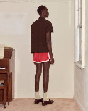 Voile Short Sleeve Shirt in Brown by Bode