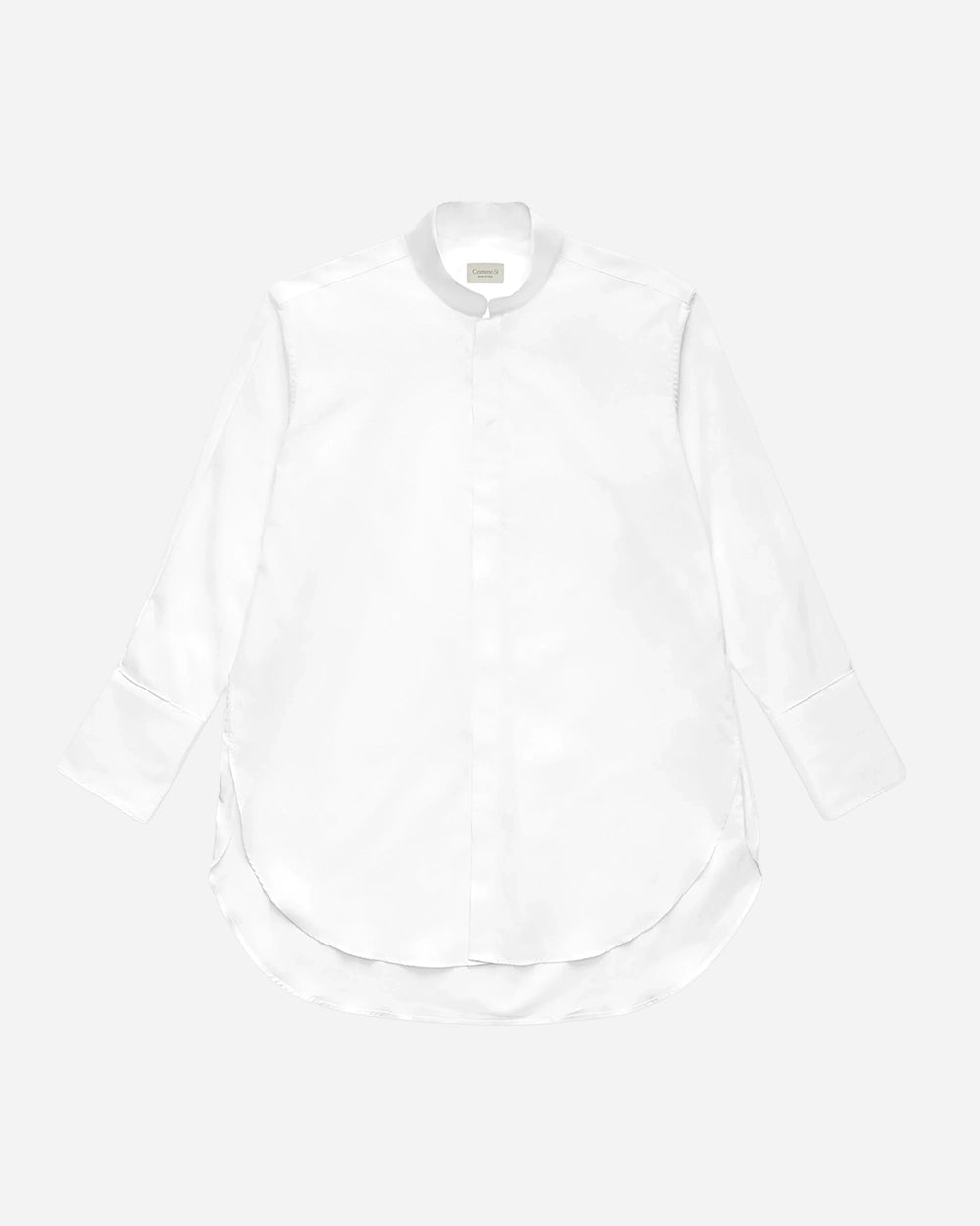 Mandarin Collar Tunic in White by Comme Si