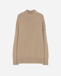 Merino Wool Chunky Turtleneck Sweater in Beige by CORDERA