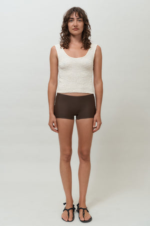 Lucia Shirred Tank in Cream by Hakea
